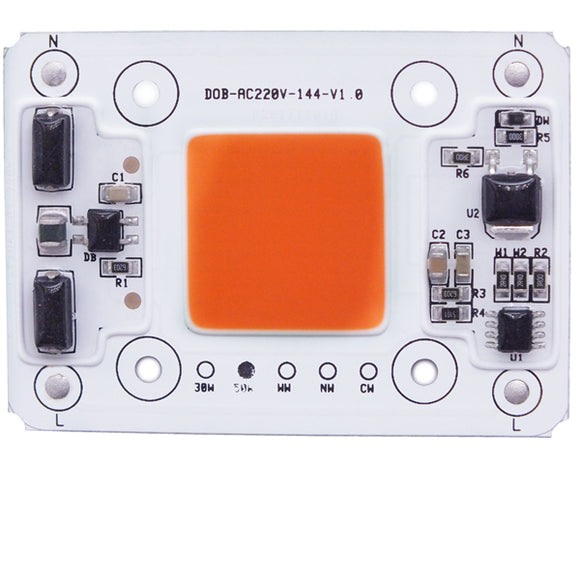 AC170-300V 50W IP65 Waterproof Anti-thunder Temperature Control LED Grow Light Chip
