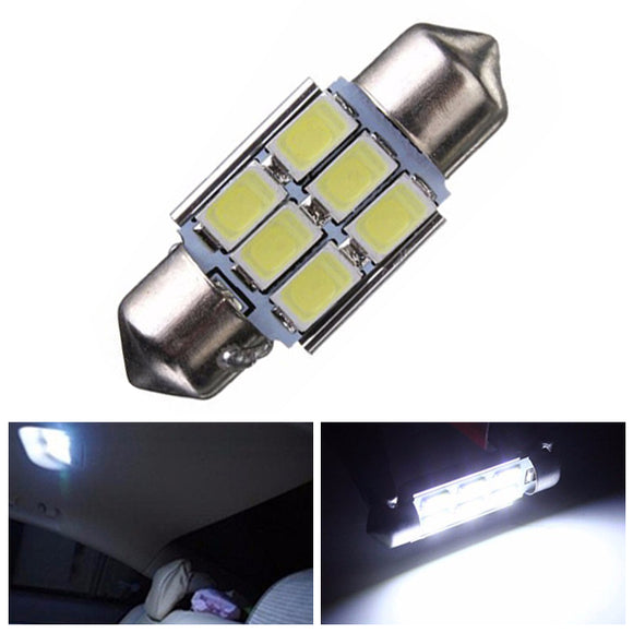 31mm 5630 6-SMD Festoon LED Interior Map Dome Lights Bulb DE3175 3022 3021 2W White 1PCS