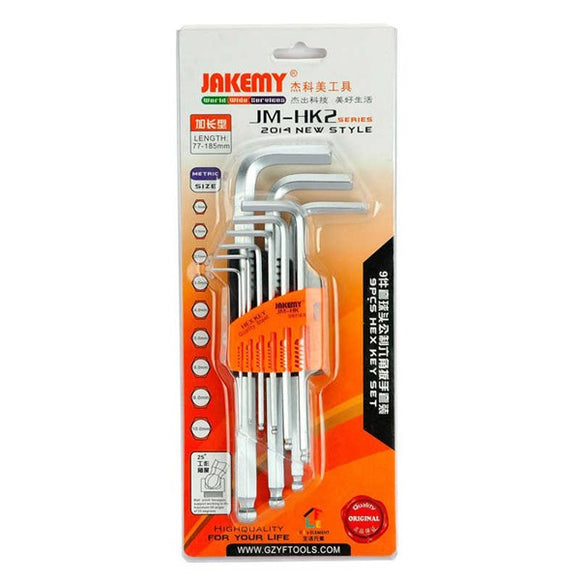 JAKEMY JM-HK2-1  9 In 1 Long Ball Head Inner Six Angle Six Angle Wrench Key