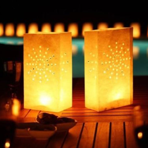 20Pcs White Night Paper Tealight Candle Bag Lantern Holder Party Wedding Decorations