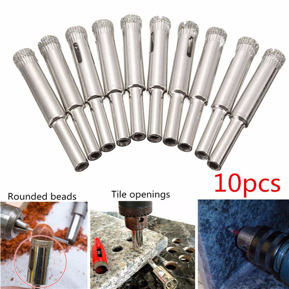 10pcs 8mm 0.31 Inch Diamond Hole Saw Drill Bits for Tile Glass Ceramic Marble