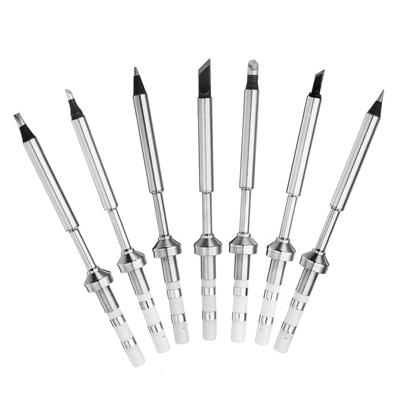 7Pcs/Set Replacement Black Chrome Tip Solder Tips for TS100 Digital LCD Soldering Iron