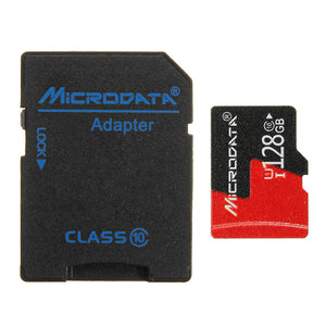 Microdata 128GB C10 U1 Micro TF Memory Card with Card Adapter Converter for TF to SD
