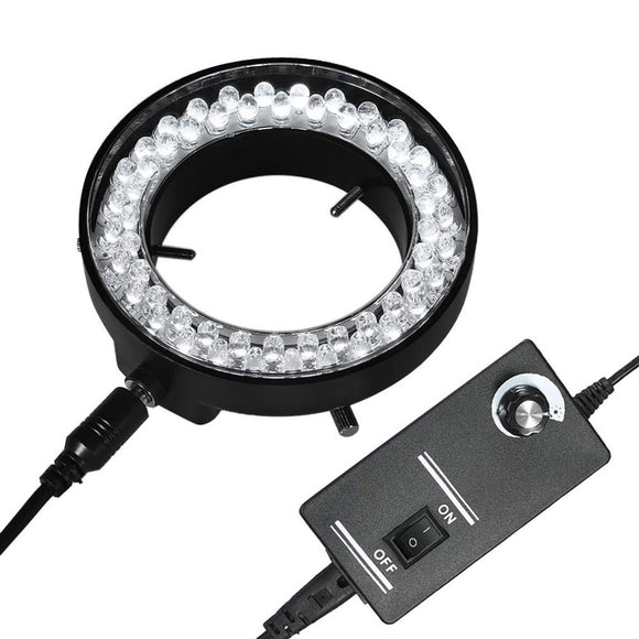 Adjustable 56 LED Ring Light Illuminator Lamp for Industry Stereo Electron Microscope with EU Plug