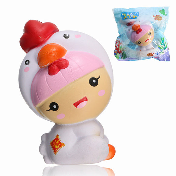 Squishy Factory Girl Wearing Chick Costume Chicken Baby 11cm Slow Rising With Packaging Gift Toy