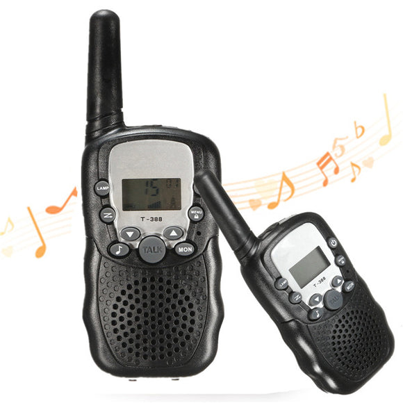 T-388 2Pcs  LCD 3km Walkie Talkie 8/20/22 Channels 2 Way Radios For Kids Travel
