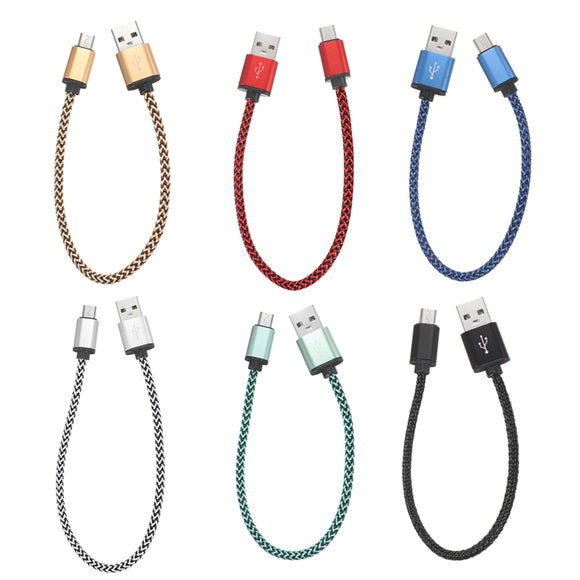 2A Nylon Braided Micro USB Fast Charging Data Cable 0.3m For Samsung S7 Xiaomi Redmi Note4