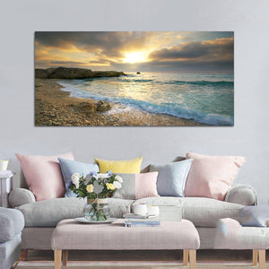 Beach Canvas Print Ocean Wave Sunset Sea No Frame Paintings Art Wall Home Decor