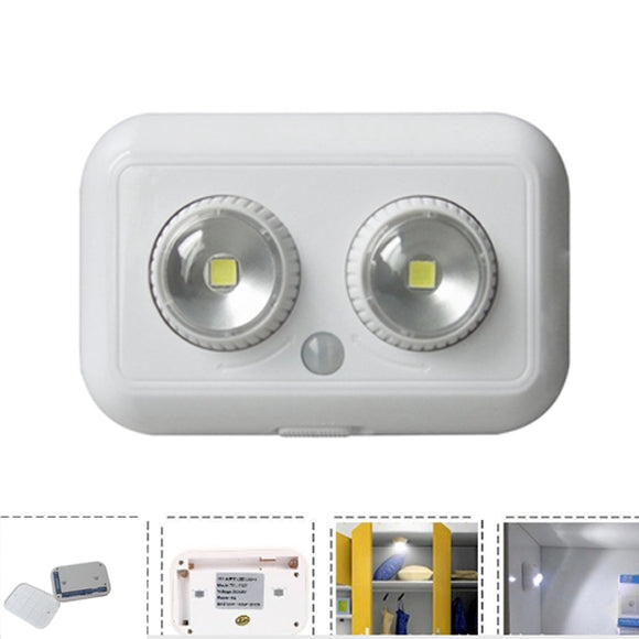 Wireless 1W LED PIR Motion Sensor Night Light Battery Powered Dimmable Cabinet Garage Wall Light