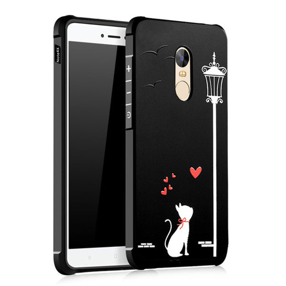 3D Carving Painted Pattern Soft TPU Shockproof Protective Case For Xiaomi Redmi Note 4