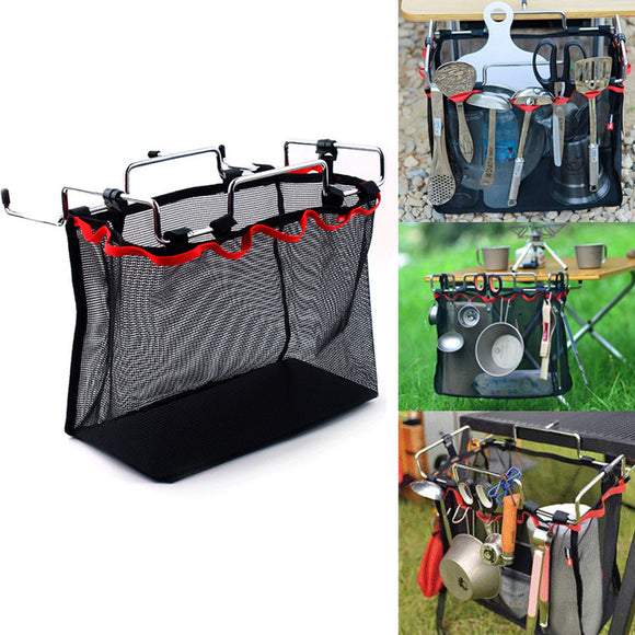 330 x 160 x 260mm Outdoor Camping Iron Picnic Storage Baskets  Barbecue  Kitchen Debris Storage Rack