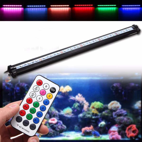 45CM RGB SMD5050 Rigid LED Strip Light Air Bubble Aquarium Fish Tank Lamp + Remote Control AC220V