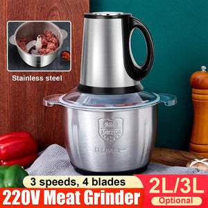 220V Household Electric Meat Grinder 2/3L Liters Large Capacity