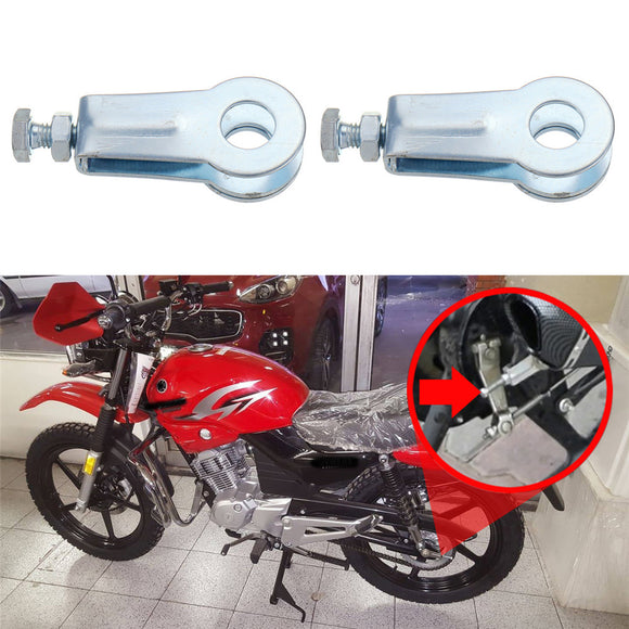 Motorcycle Polished Steel Rear wheel chain adjusters pullers For Yamaha YBR125