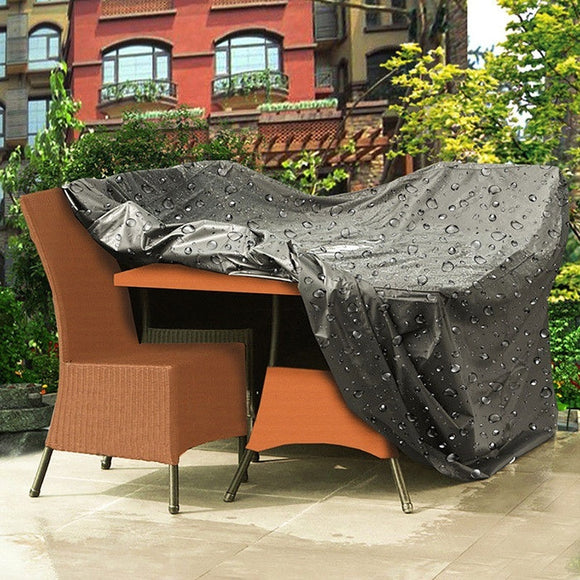 2 Size Black Polyester PVC Waterproof Sofa Couch Table Cover Outdoor Garden  Home Furniture Decor