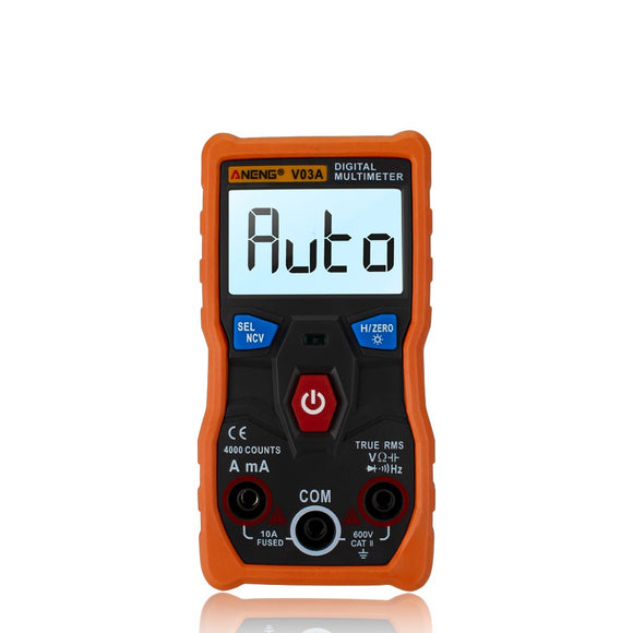 ANENG V03A Automatic Intelligent Gear Recognition Electrician NCV Pocket True RMS Digital Multimeter 4000 Counts Resistance Frequency Buzzer NCV Diode Measurement