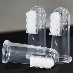 3PCS Soft Pet Finger Toothbrush Remove Bad Breath Tartar Teeth Care Dog Cat Cleaning Supplies