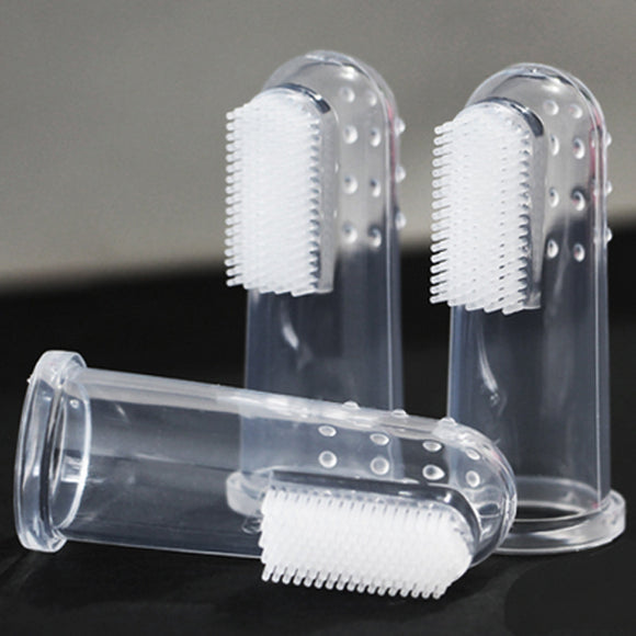3PCS Soft Pet Finger Toothbrush Remove Bad Breath Tartar Teeth Care Dog Cat Cleaning Supplies