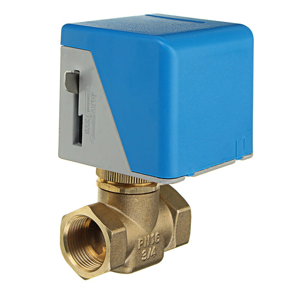 TMOK TK360 3/4 Motorized Electric Brass Globe Valves 2 Wire AC 220V Female Two Way Stop Valve