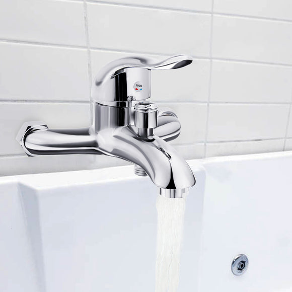 Metal Triple Cold and Hot Bathroom Faucet Chrome Bath Shower Water Tap
