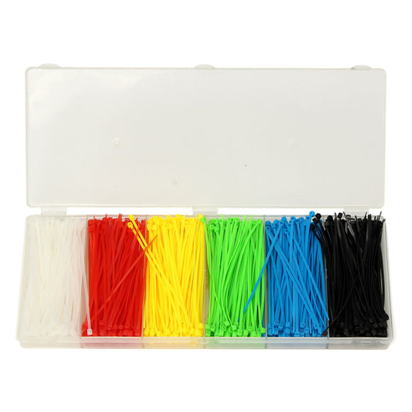 Suleve ZT01 900pcs 100x2mm Self Locking Nylon Cable Wire Zip Ties 6 Colors
