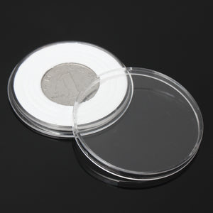 20Pcs Clear Round Coins Holder 46mm Capsules Stroage Case Box Container Display Collection
