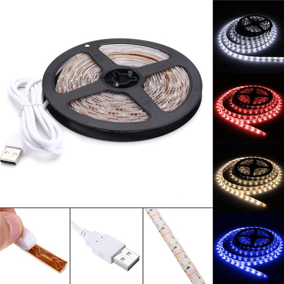 4M Pure White Warm White Red Blue 2835 SMD Waterproof USB LED Strip Backlight for Home DC5V