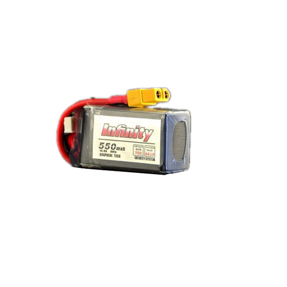 AHTECH Infinity 4S 14.8V 550mAh 70C Lipo Battery with XT60 Plug Connector for RC FPV Racing Drone