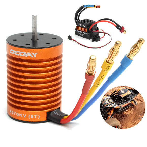 9T 4370KV Brushless Motor + 60A ESC Speed Controller Combo Set For 1/10 RC Car