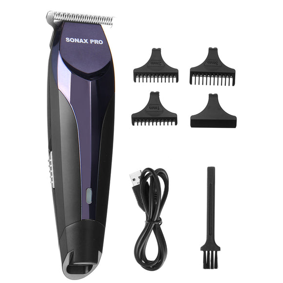 Electric Rechargeable Hair Trimmer Set 4 Replace Head Cordless Haircut Clipper Shaver