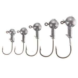 ZANLURE 10pcs Jig Head Fishing Hooks Lead Round Head Jigs  Hooks Fishing Tackle