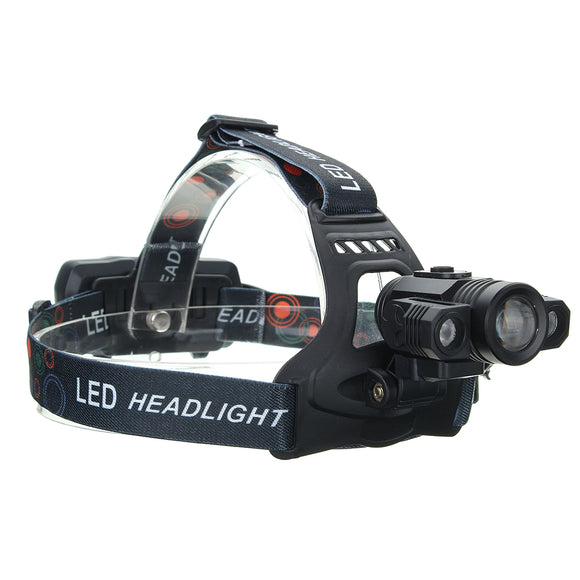 XANES 2713-B 1500 Lumens Bicycle Headlamp 4 Switch Modes 3 x T6 LED White Light Telescopic Zoom