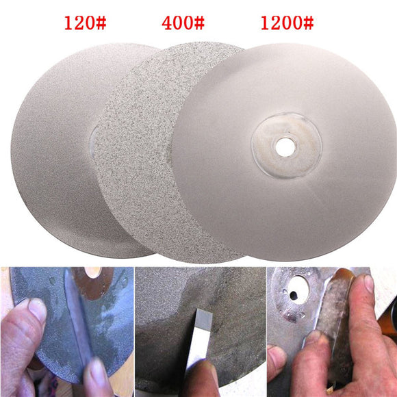 3pcs 6 Inch 120 400 1200 Grit Diamond Wheel Diamond Coated Diamond Grinding Disc