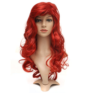 24inch Synthetic Former Lace Wig Long Wavy Hair Full Wigs Cosplay With Classic Cap