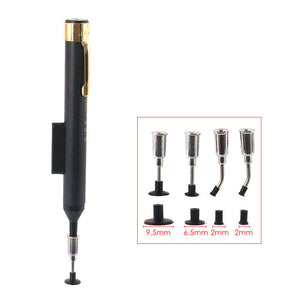 VAC Anti-satic IC Pick Up Vacuum Sucker Pen + 4 Suction Headers for BGA SMD Work Reballing Aids