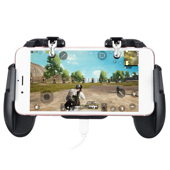 Built-in Cooling Fan Chargeable Gamepad Joystick for PUBG Fire Trigger Shooter Button for Mobile Game