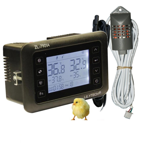 ZL-7901A 100-240Vac PID Multifunctional Automatic Incubator Digital Thermometer Hygrometer Incubator Temperatu