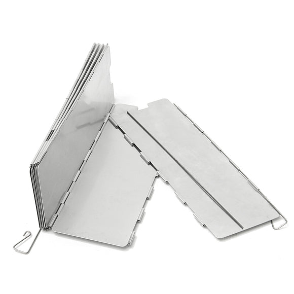 Camping 10 Plates Folding Wind Shield Picnic BBQ Cooking Gas Stove Aluminum Board Screen