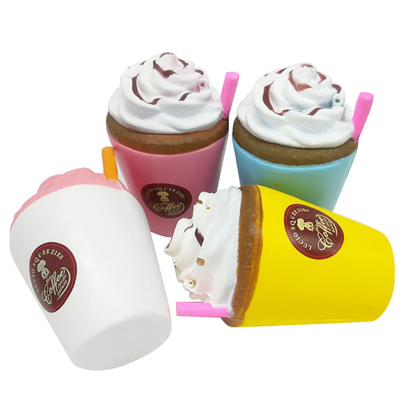 Jumbo Coffee Cup Squishy Cream Scented Slow Rising Kids Toy Soft Phone Strap