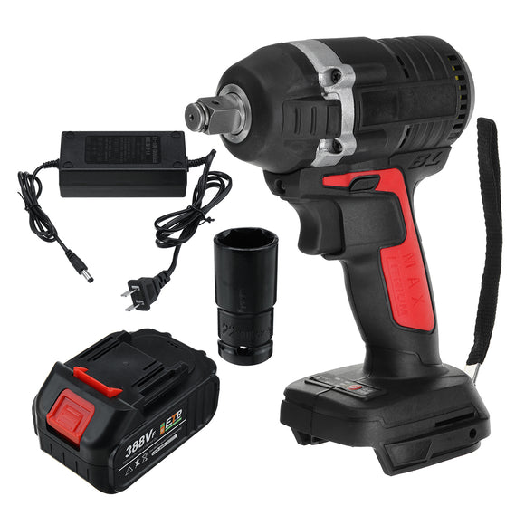 388V 630NM Brushless Cordless Electric Impact Wrench Rattle Nut Guns W/ Battery