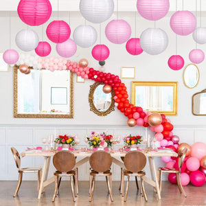 30PCS 6-14" Paper Chinese Javanese Round Lantern Lamp Cover Wedding Outdoor Hanging Decor"