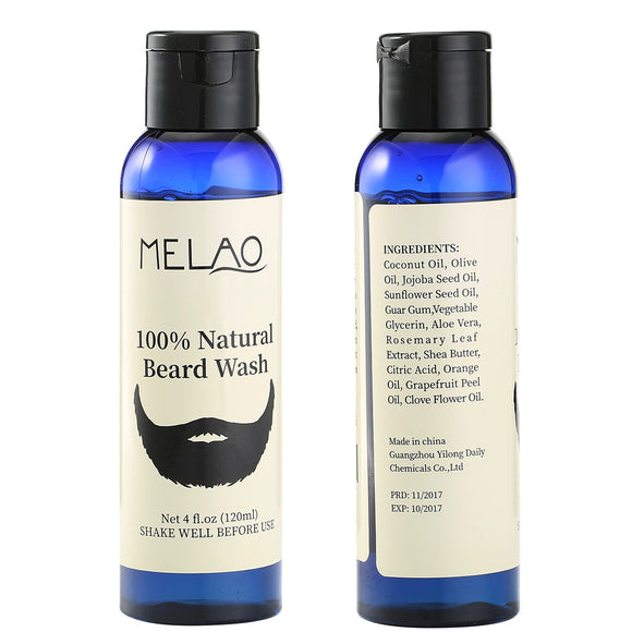 Melao Beard Wash Shampoo Cleans Conditions Eliminates Bacteria Natural Mustache Enhancing