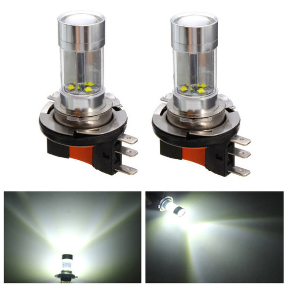 2pcs H15 6W 700LM LED Car Fog Light Daytime Running Lamp Bulb White