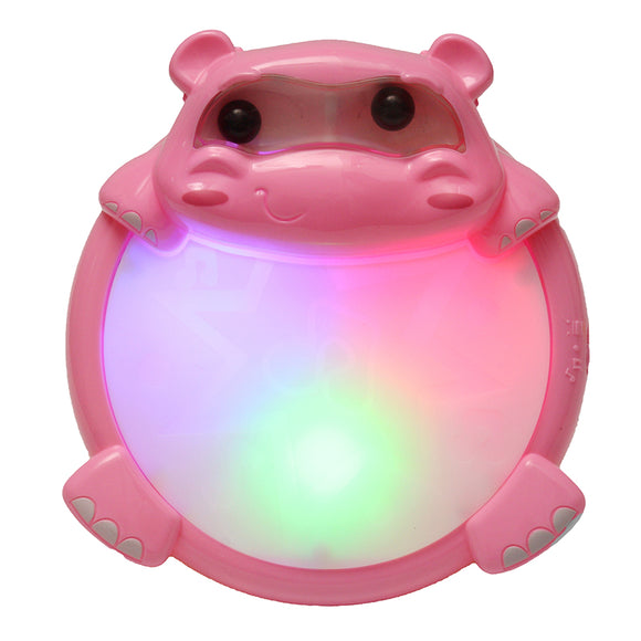 2209-10 Kids Puzzled Hippo Music Light Drum Early Education Toy Musical Sound Beat Fun Gift