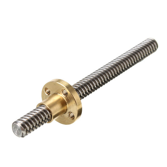 3Pcs 3D Printer T8 2mm 100mm Lead Screw 8mm Thread With Copper Nut For Stepper Motor