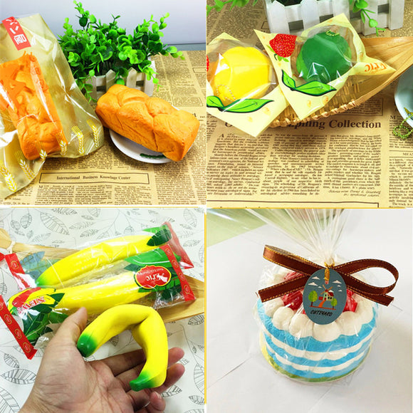 4PCS Eric Squishy English Bread Loaf Cake Lemon Banana Slow Rising Original Packaging Collection