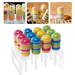 Clear 7.8 Acrylic 12 Holes Cup Cake Push Pop Stand Lollipop Cake Display Holder"