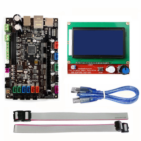 MKS-SBASE V1.3 Mainboard Control Board + RAMPS 1.4 12864 LCD Display Screen For 3D Printer