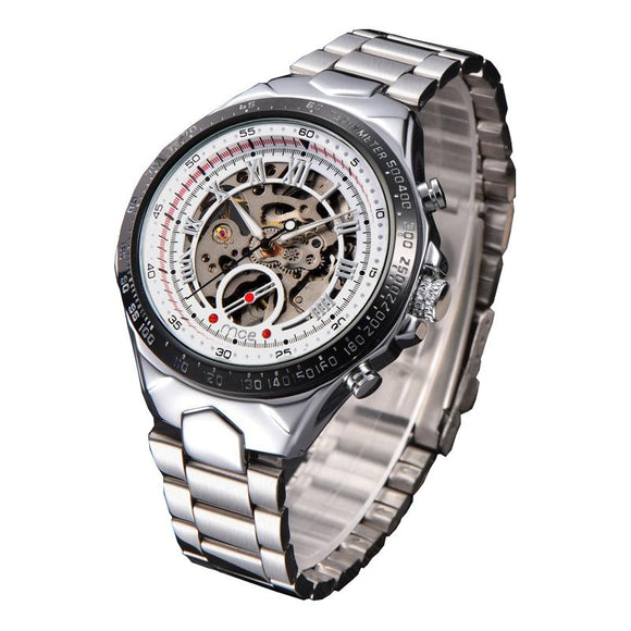 MCE 60275 Luxury Male Self-wind Mechanical Watches Stainless Steel Roman Numeral Wrist Watch