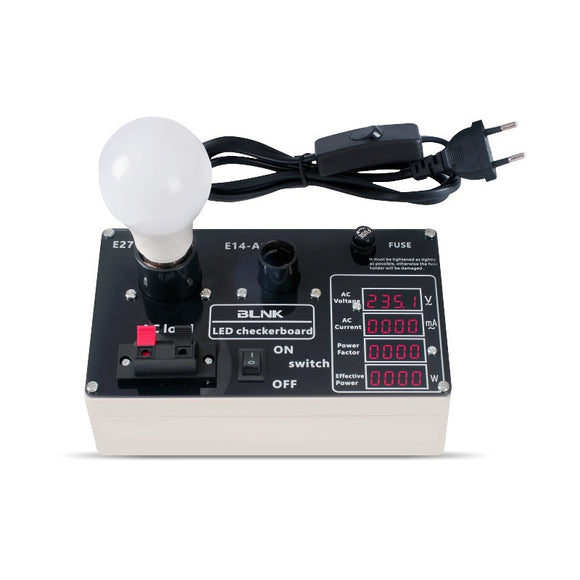 LED Checkerboard English Version Four-head Power Simple Test Box LED Light Voltage Power Tester Box